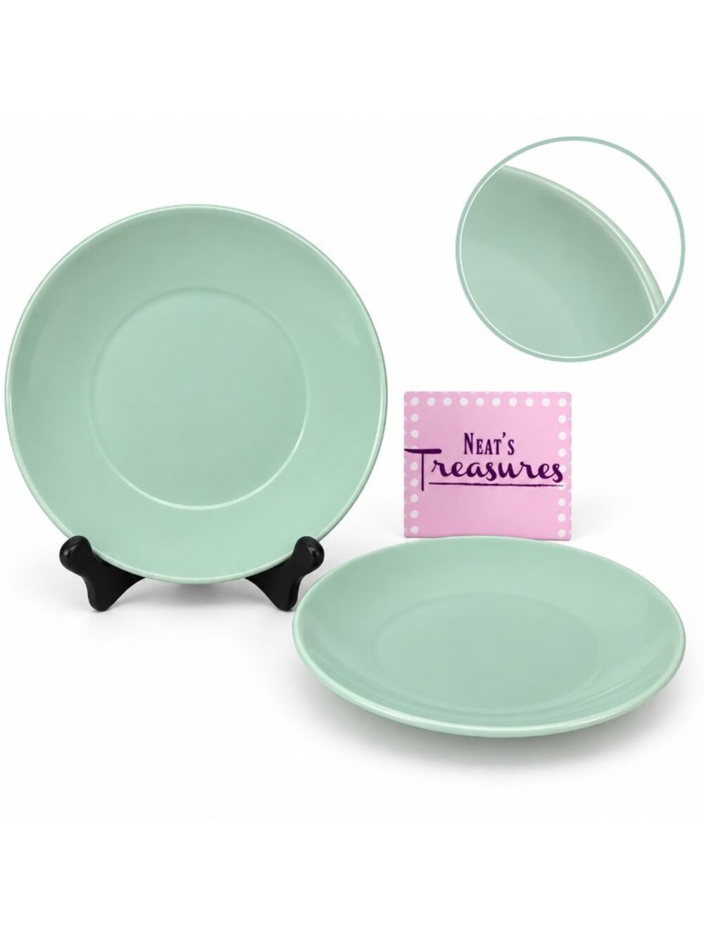 Project 62 Target AVESTA Light Green Stoneware Smooth Coupe Salad Plates Set 2